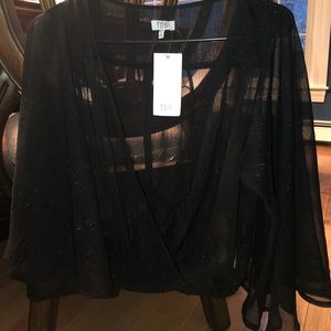 Brand New w/ Tag Black flowy sheer top by Tobi. Size Small